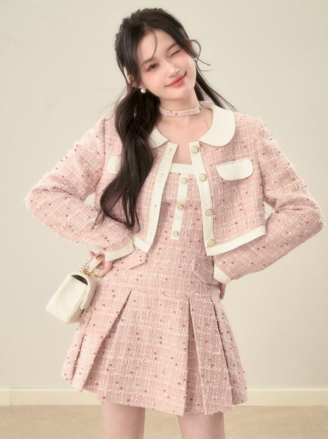 Sweet Tweed Dress + Doll Collar Tweed Jacket