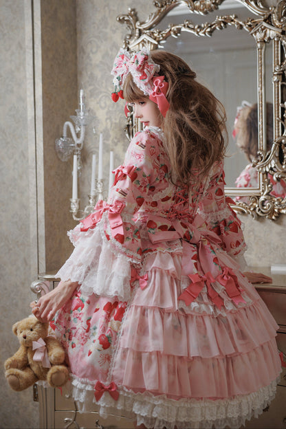 【2月27日予約締切】ストロベリーアンティークドールドレス＋フルセット＋ボンネット＋カチューシャ