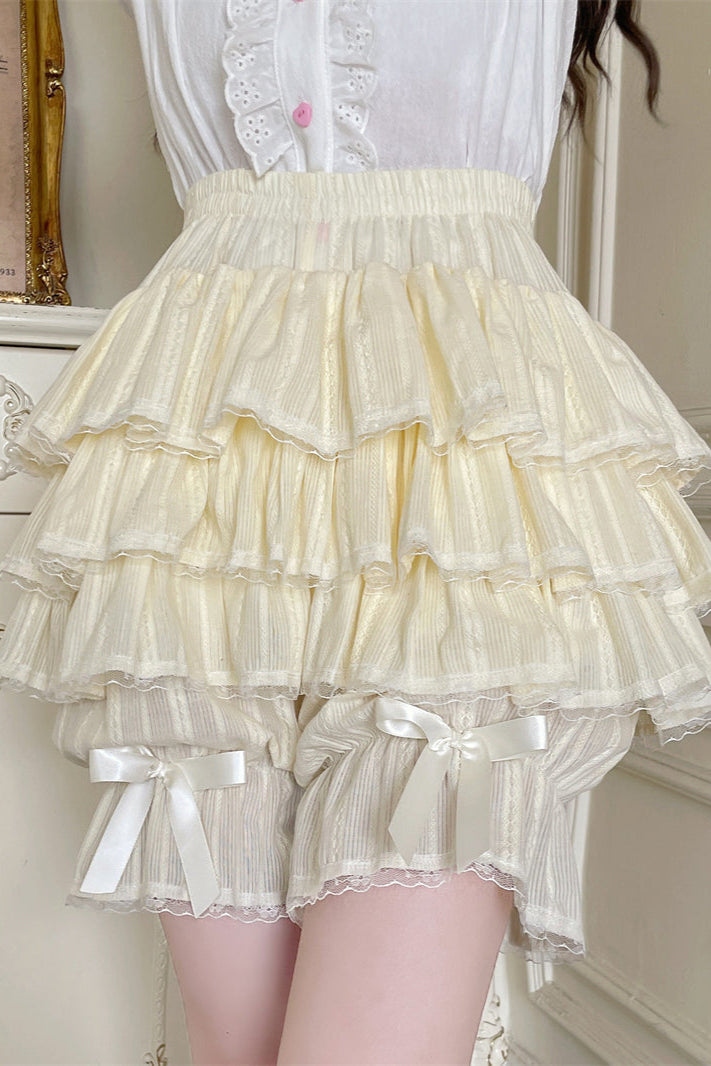キュートフリルティアードスカートパンツ