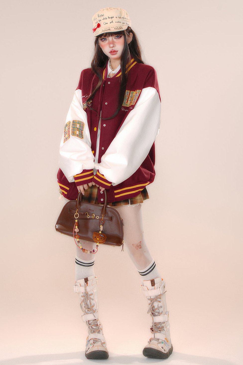 Over -size baseball club jacket