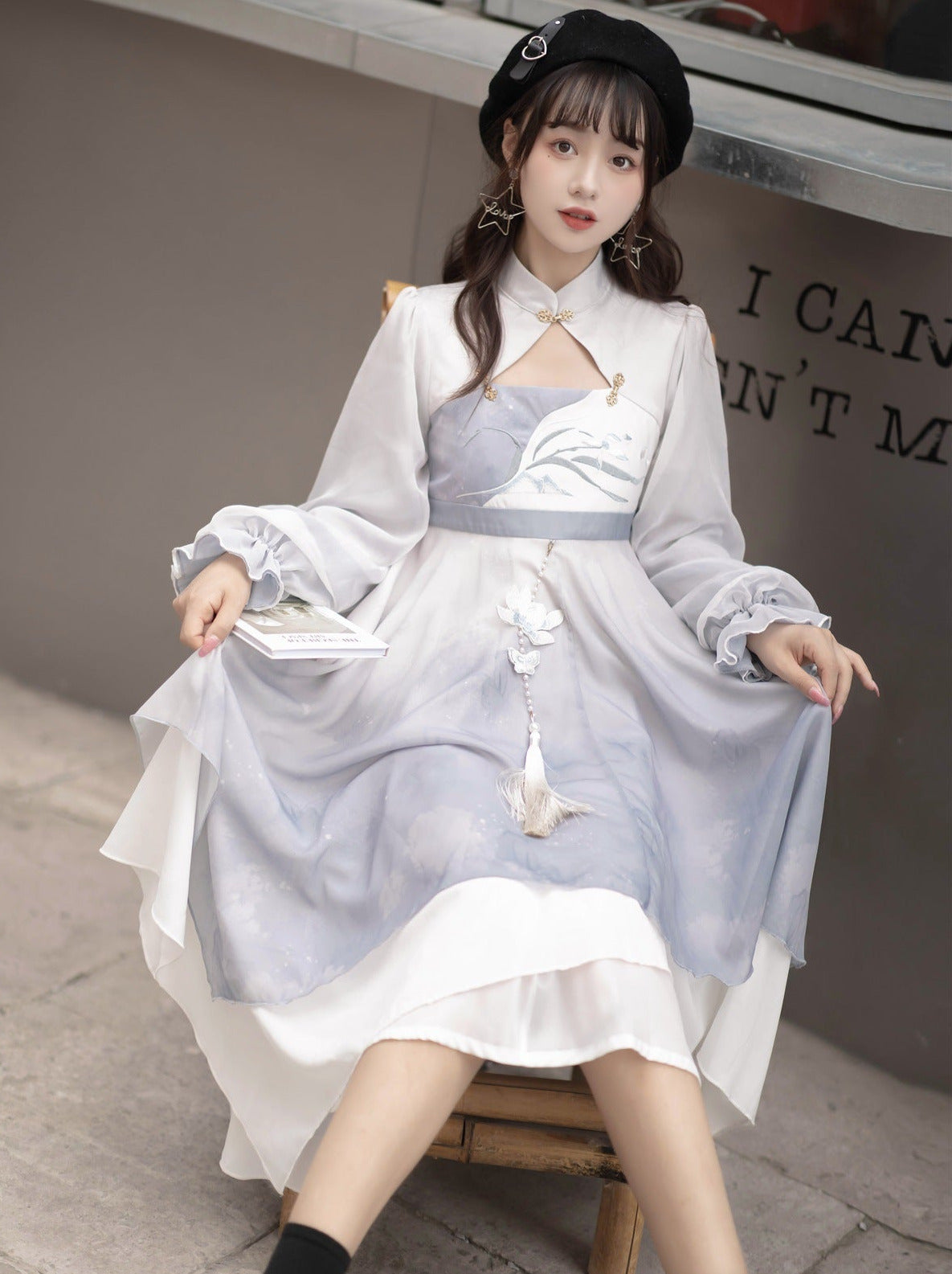 China Embroidery Irregular Dress + Jacket