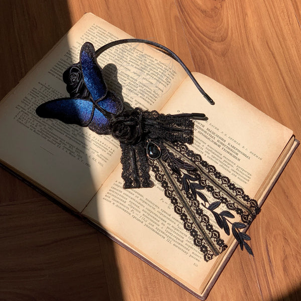 [Pre-order Deadline: October 5] Red/Blue Elegant Gothic Series Accessories (Choker/Butterfly Brooch Set/Headband Kc/Shawl/Waist Chain/Back Ribbon Train/Floral Lace Gloves)