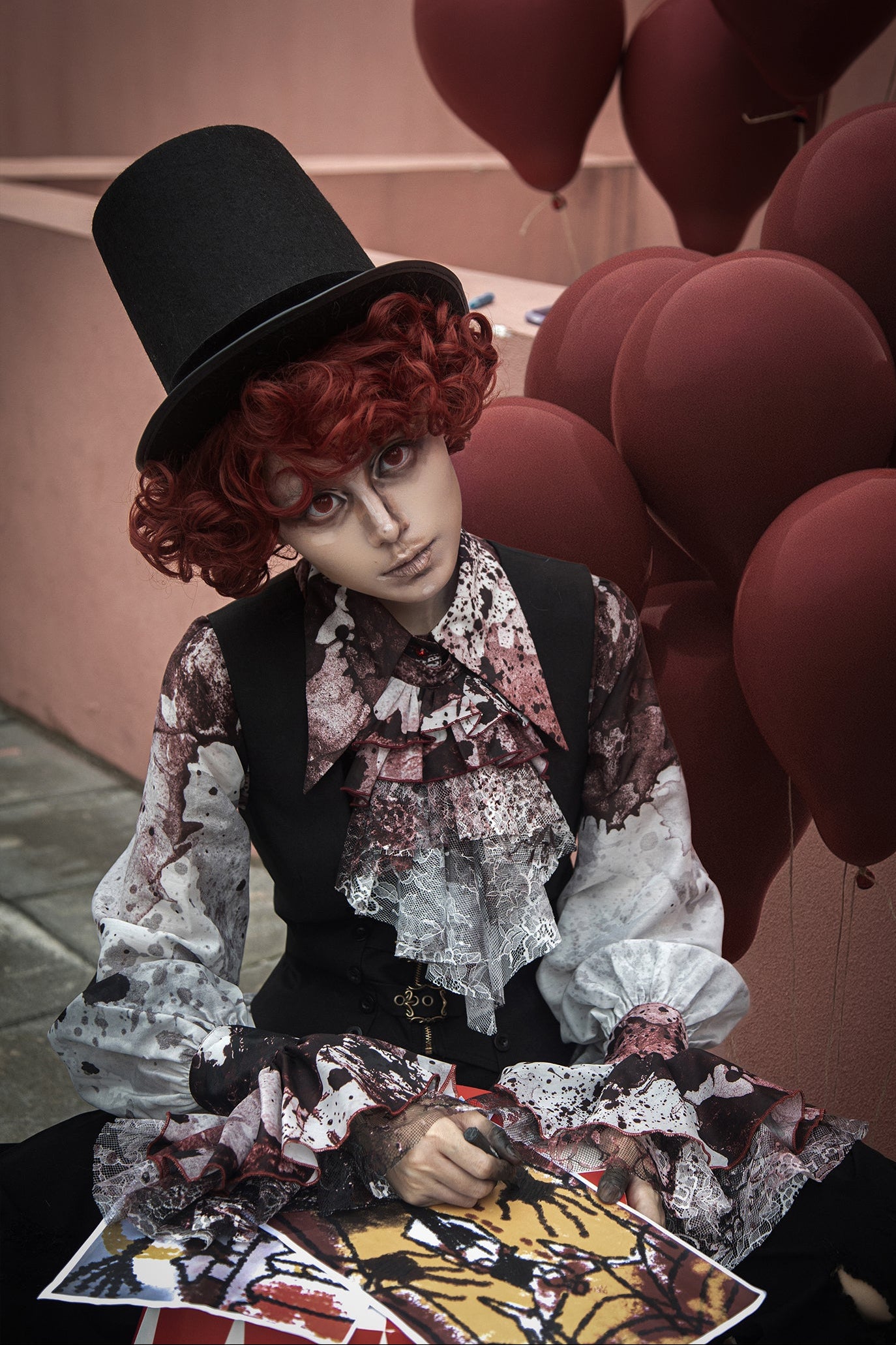 【12月10日予約締切】Bloodstainedプリントポイントテッドカラーシャツ