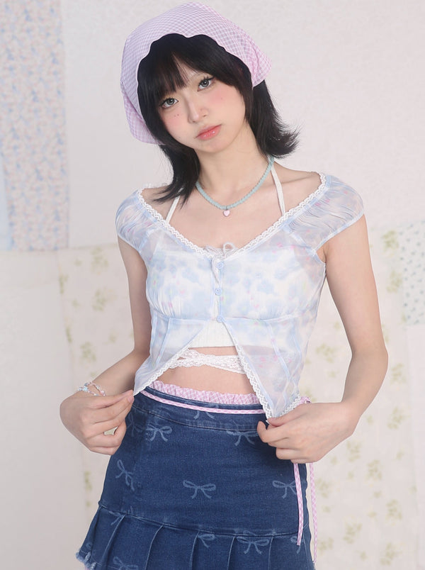 サマーデザインシフォントップス