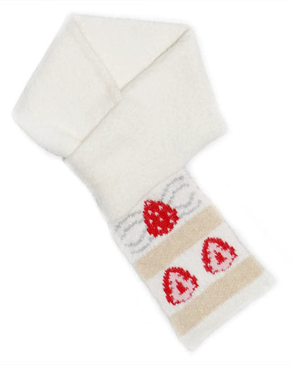 Strawberry Jacquard Knit Scarf