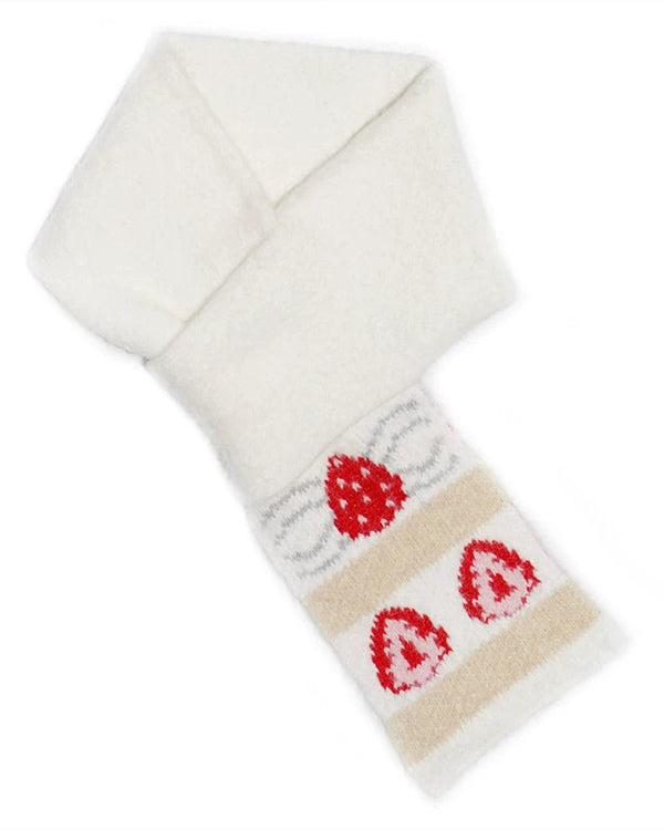 Strawberry Jacquard Knit Scarf