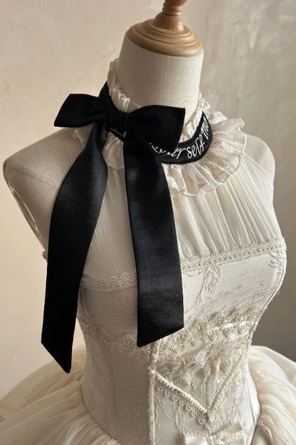 [Pre-order Deadline: May 29] Romantic Embroidered Ribbon Lolita Corset Tulle Dress