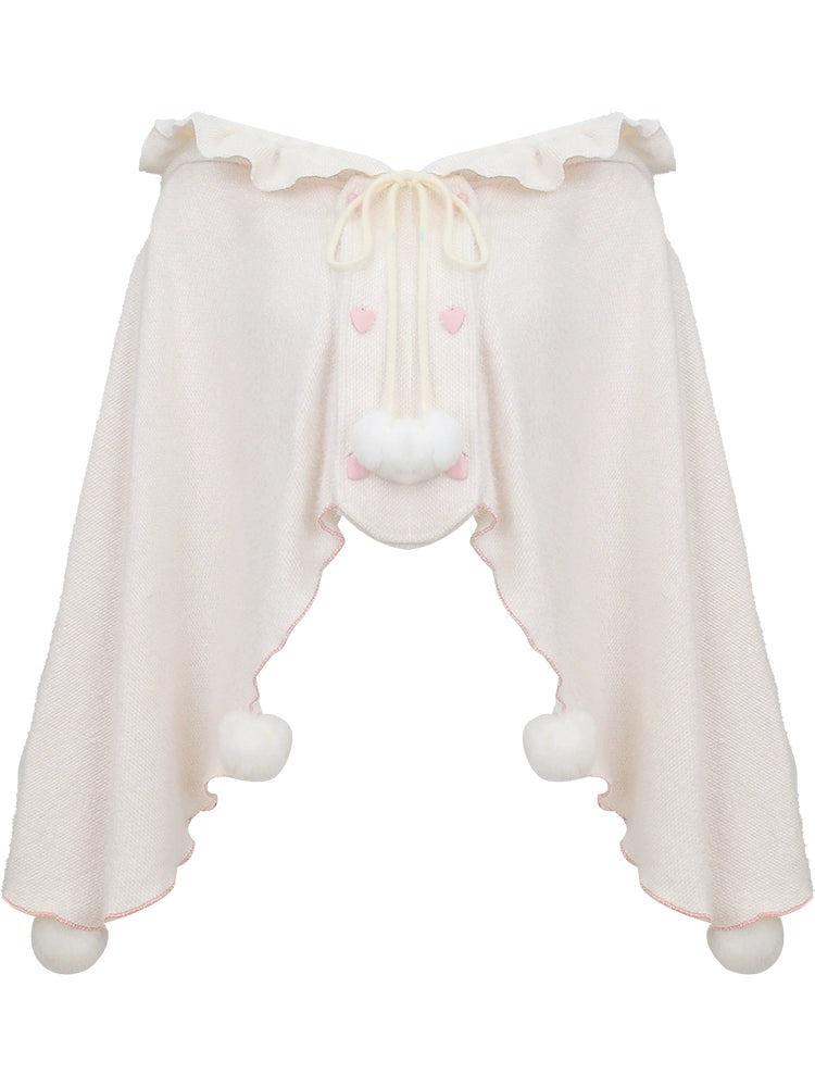 Snowflake Elf White Cape + Ribbon Top + Short Skirt