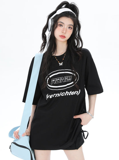 Letter Print Street Casual T-shirt 