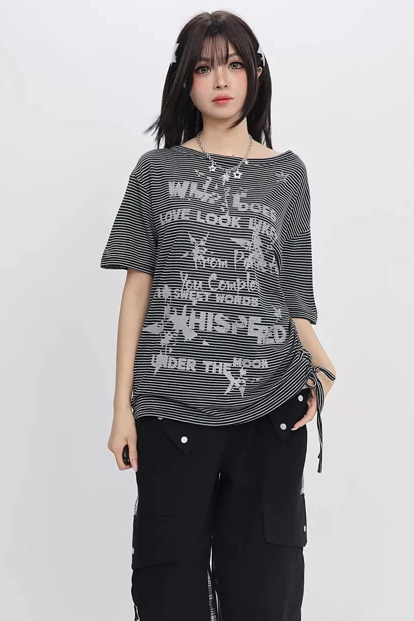 Graffiti Off-Shoulder Top