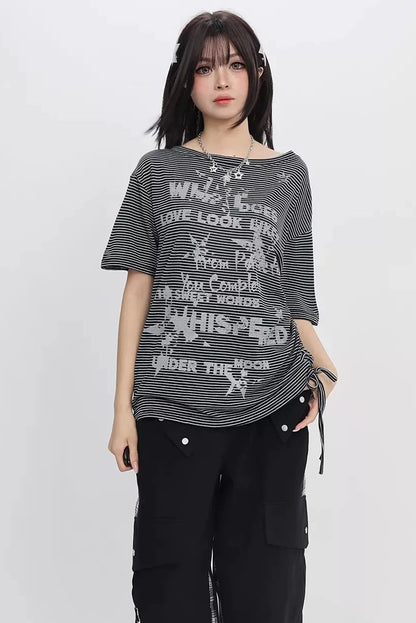 Graffiti Off-Shoulder Top