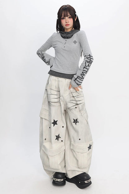 Vintage Tie-Dye Wide Leg Pants