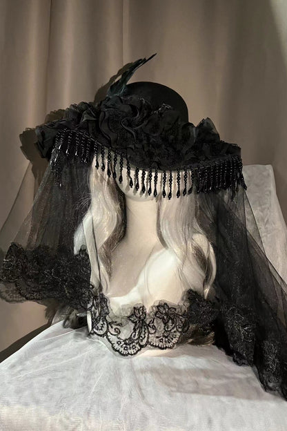 Sheer Lace Lolita Gothic Hat