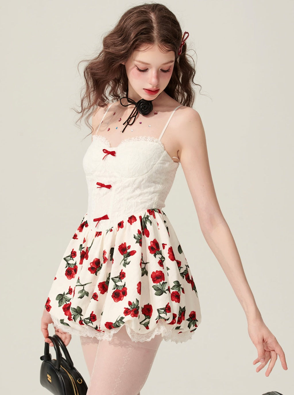 [En vente le 31 mai à 20 heures] Shaoye eye pearl vein white floral dress women's summer puffy skirt