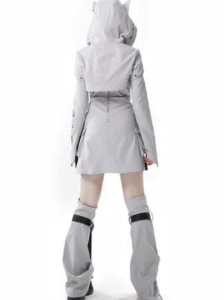 カモフラージュウルフオリジナルデザインフーディーデタッチャブルスリーブスーツ