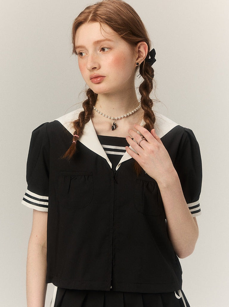 Retro College Style Sailor Tops