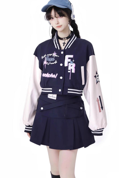 Navy Tex Chard Baseball Jacket Set