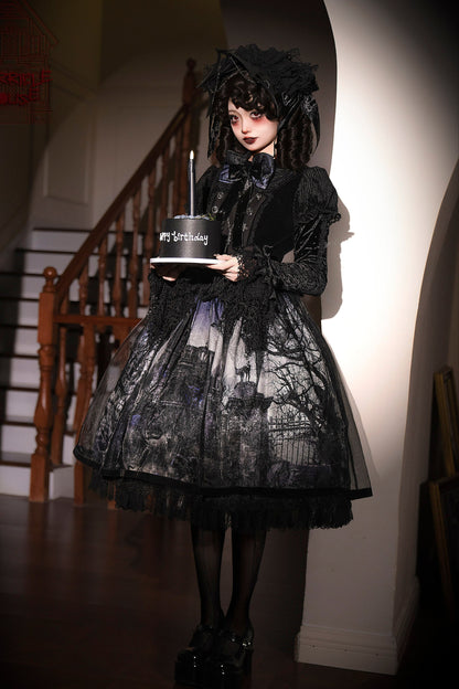 [Deadline for reservation: February 23rd] Horror House Spider Web Gothic Cape Dress