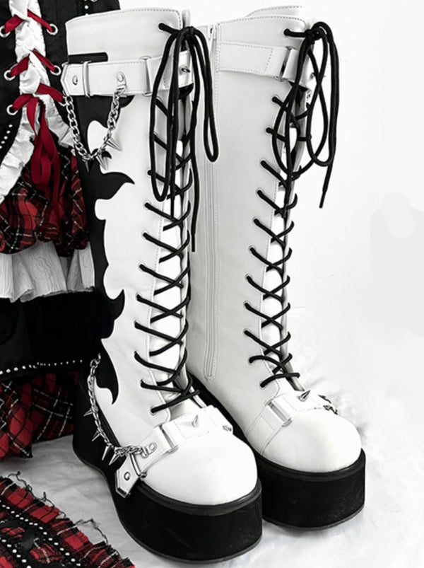 Punk Style Round Toe Platform Boots