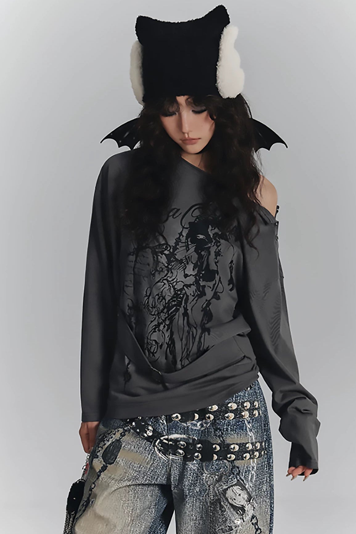 オフショルダースブカルチャートップス