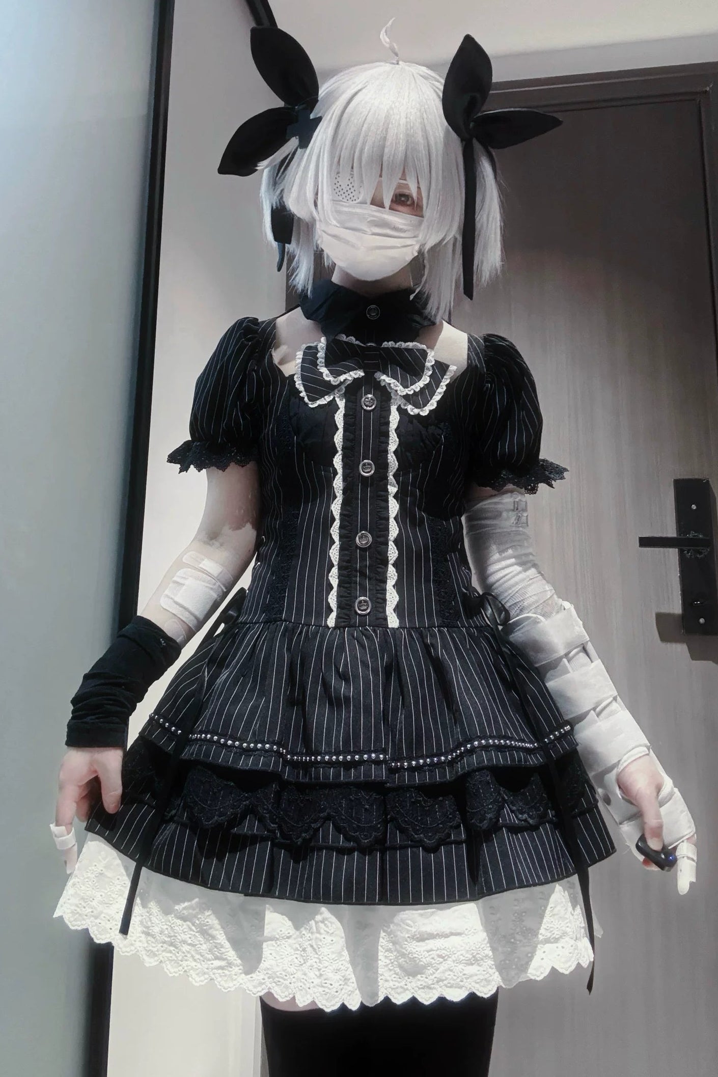 Dark Bat Collar Puff Sleeve Dress – Belchic