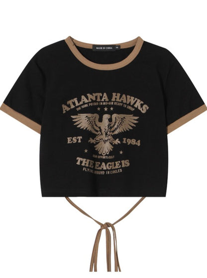Eagle Print Rope Design T-Shirt