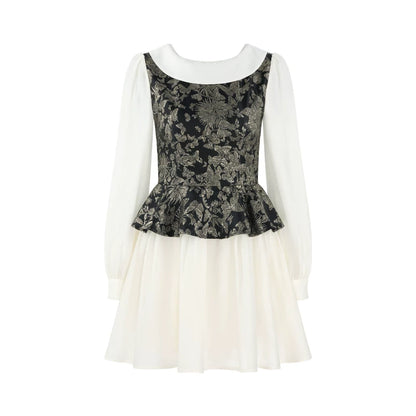 Retro French Style Long Sleeve Dress