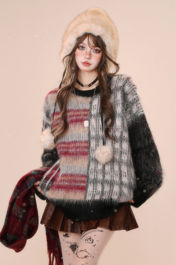 パターンステッチルーズスウェター