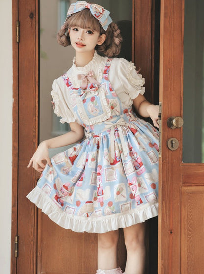 Lace-up Lolita Blouse + Suspender Lolita Dress