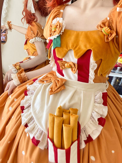 [Reservierungsschluss 18. April] Köstlicher Burger Süßes Knospenrock-Kleid-Set
