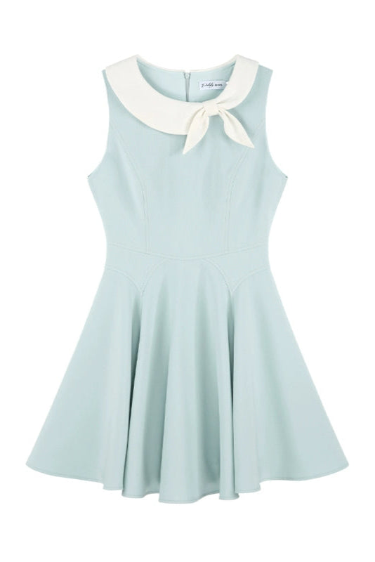 フレンチリボンカラードールノースリーブワンピース