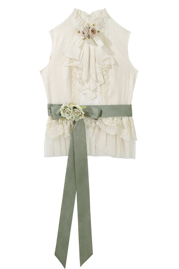 【予約商品】タイムエレガントクラノースリーブトップス＋レトロフルーラスカート