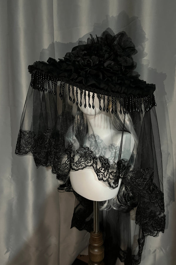 Sheer Design Lace Gothic Lolita Hat