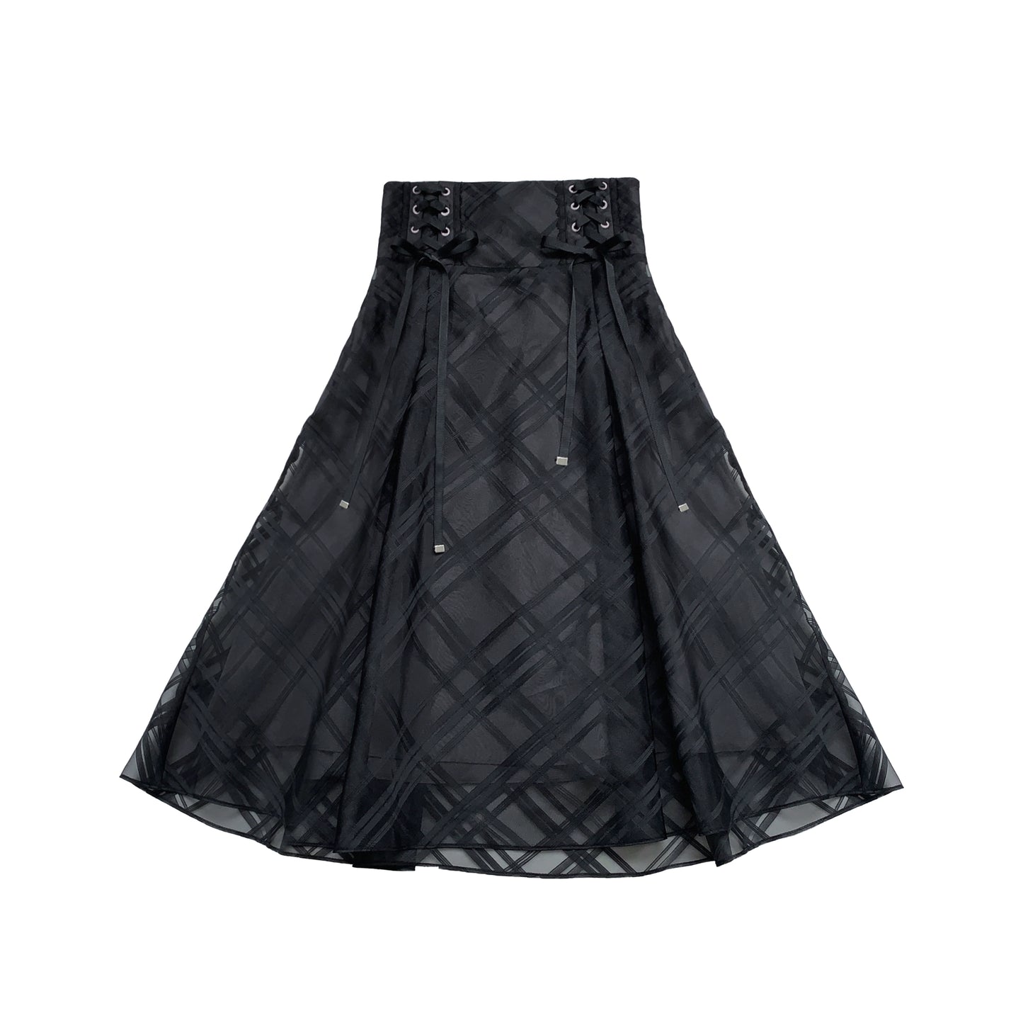 エレガントロングスカート+レースシャツ+リボン