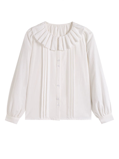 Chic puff sleeve doll collar blouse