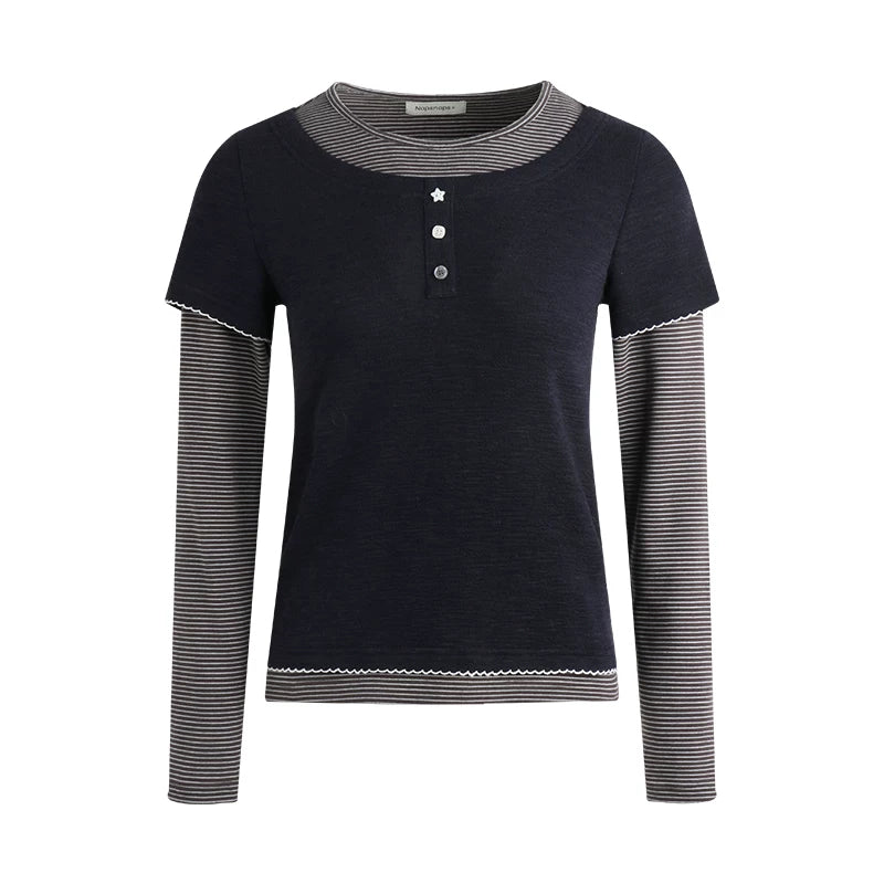 コントラストカラーレイヤートップス