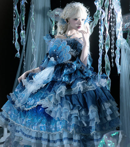 ジェリーフィッシュグラデーションファンタジードレス＋アクセサリー