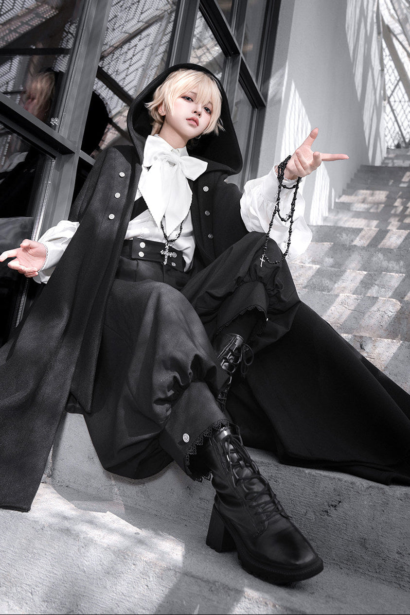 Elegant Oversized Cape Shirt and Trousers Set-Up