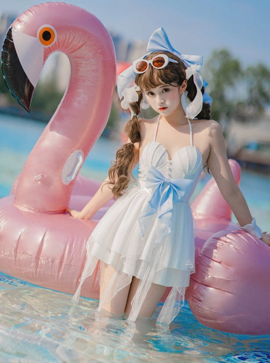 (Spot) Unknown stars new sea moon Mermaid Ji split one-piece swimsuit female summer lolita dress