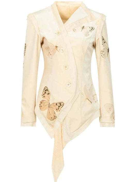 バタフライレトロチャイナトップス