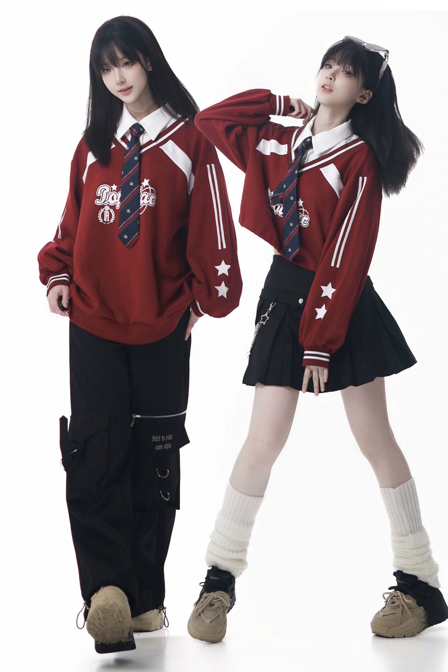 American College Sweatshirt + Tie + Pants + Skirt