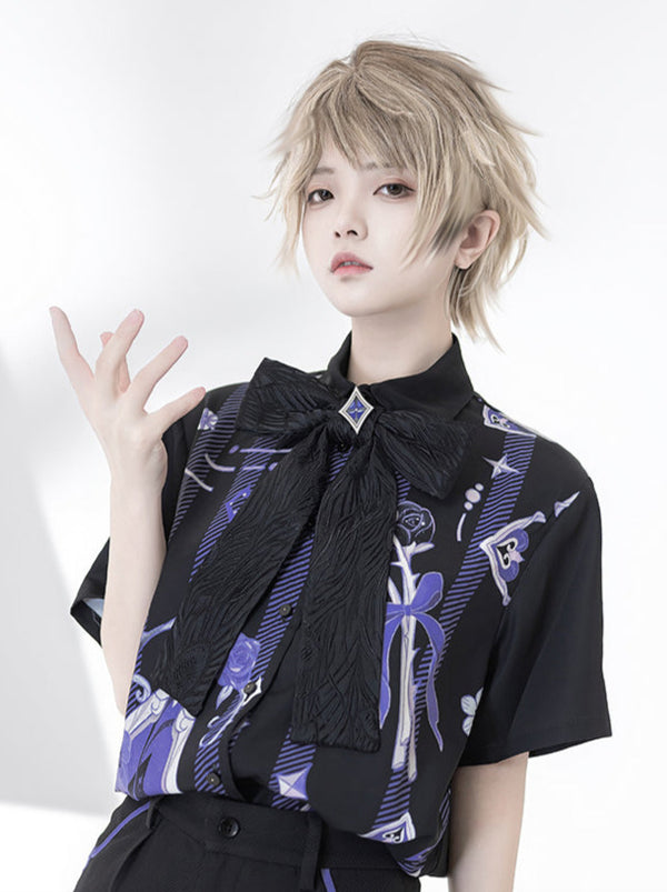 Handsome Prince Print Loose Shirt + Shorts [Reserved Item