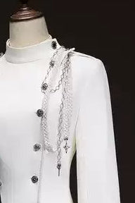 【12月29日予約締切】エターナルナイトプリンスダブルブレストゴシックロングテールコート＋ショルダーチェーンアクセサリー