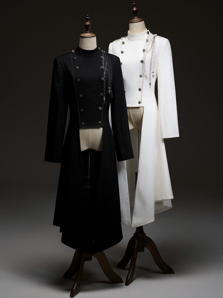 【12月29日予約締切】エターナルナイトプリンスダブルブレストゴシックロングテールコート＋ショルダーチェーンアクセサリー