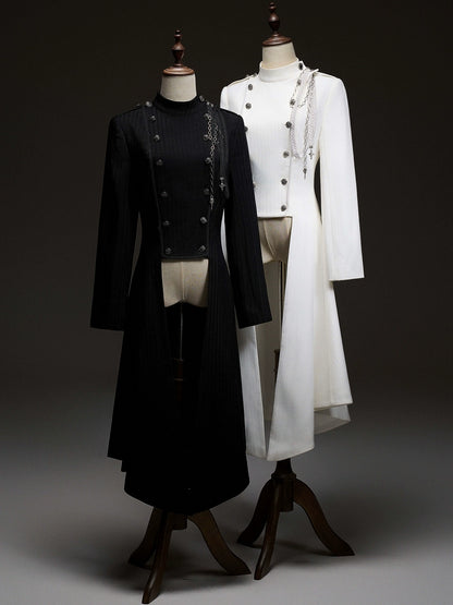 【12月29日予約締切】エターナルナイトプリンスダブルブレストゴシックロングテールコート＋ショルダーチェーンアクセサリー