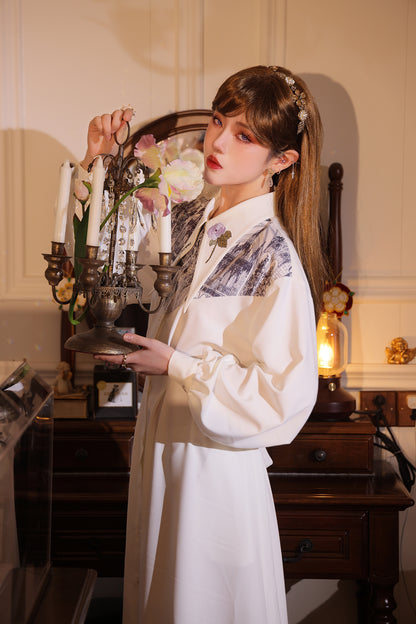 French Elegant Long Shirt Dress