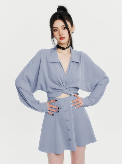 Waist Mode Shirt Dress