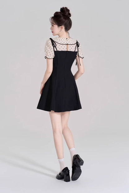 カレッジリボンフレンチワンピース