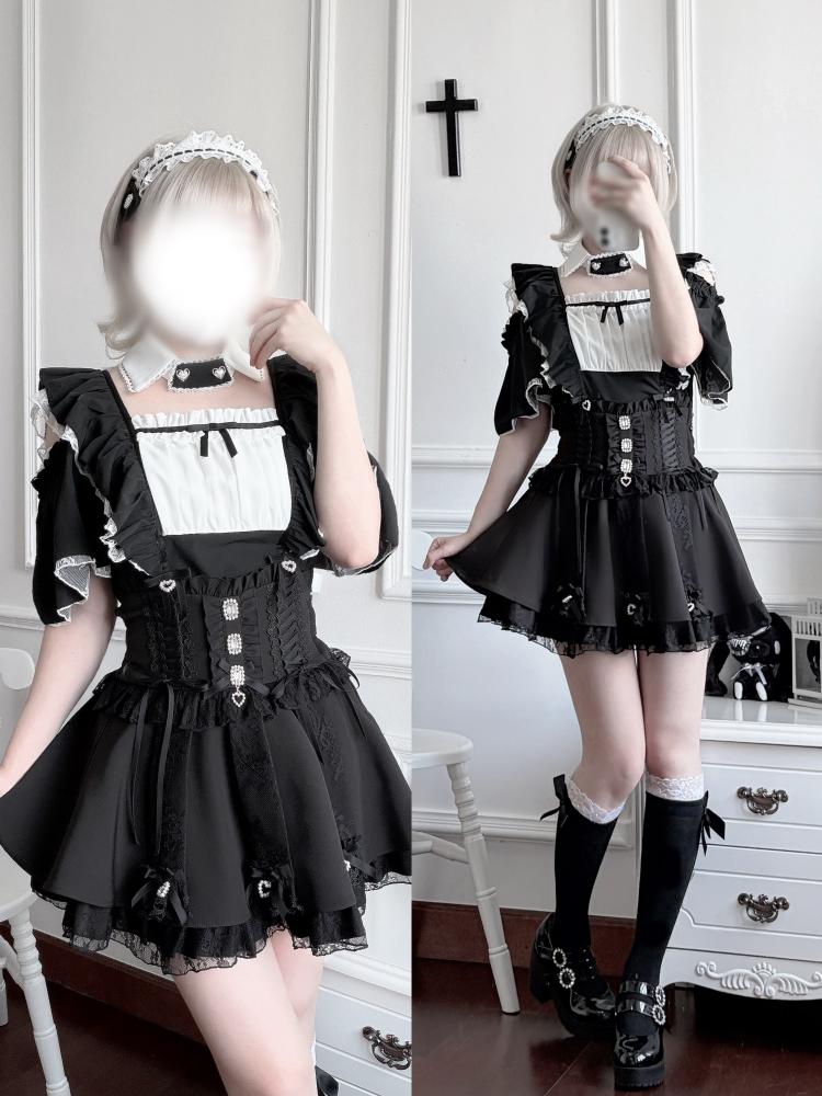 High-Waisted Puffy Rhinestone Belt Skirt