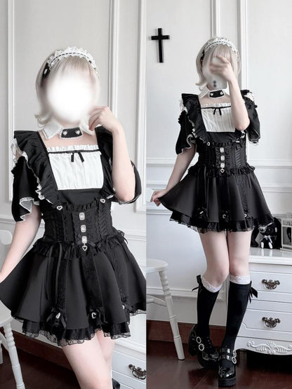 High-Waisted Puffy Rhinestone Belt Skirt